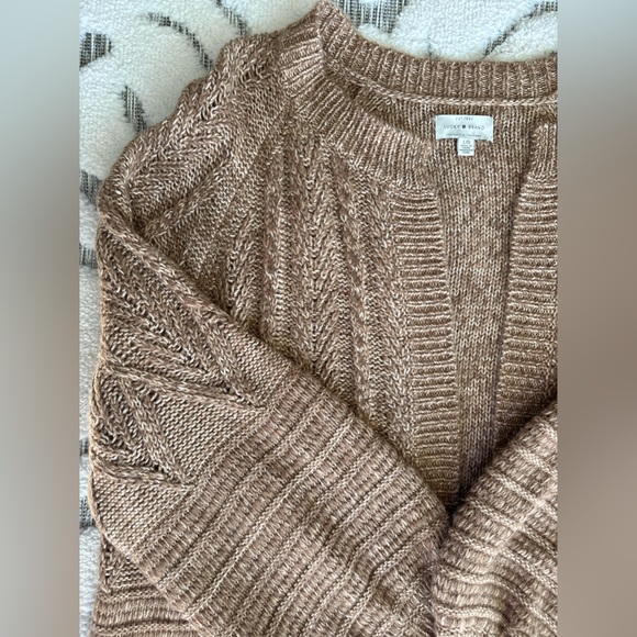 Lucky Brand Brown Balloon Sleeve Cardigan Sweater Sz L - Picture 4 of 4